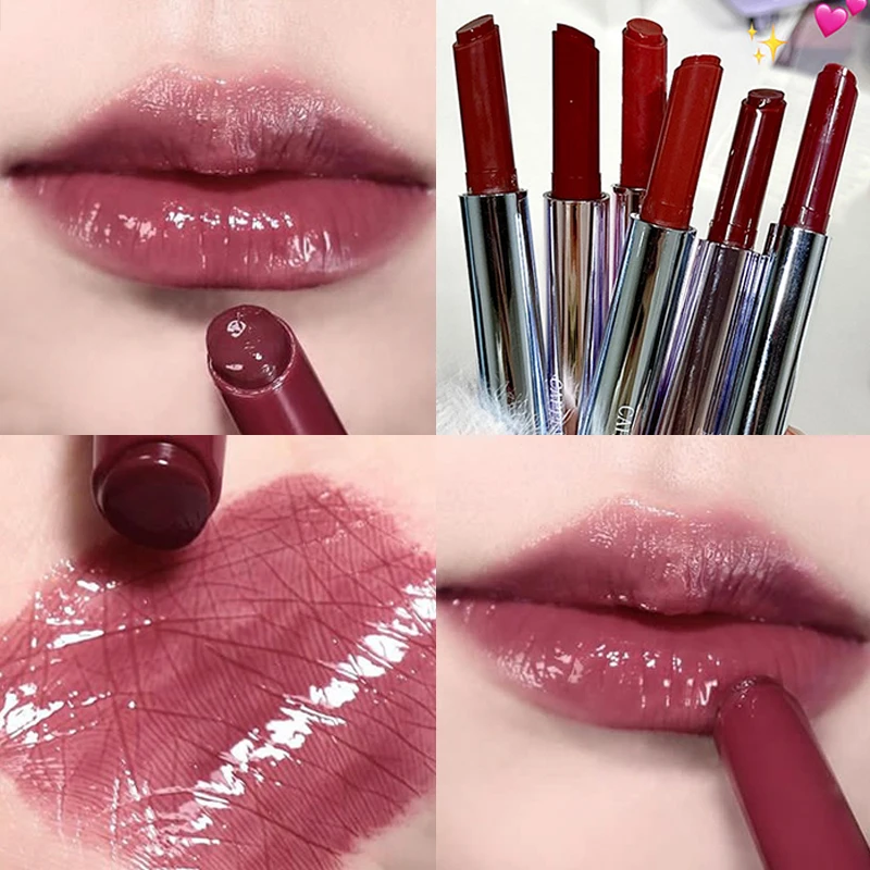 Waterproof Non-stick Cup Solid Lip Gloss Colour Rendering Long Lasting Moisturizing Watery Nude Red Lipstick Pen Makeup Cosmetic