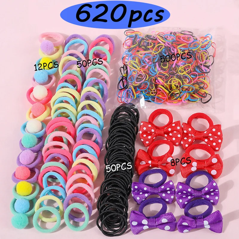 Girls Colorful Hair Bands Set Kids Hair Accessories Sets Children Ponytail Holder Scrunchies Baby Cute Headband Headwear Gifts