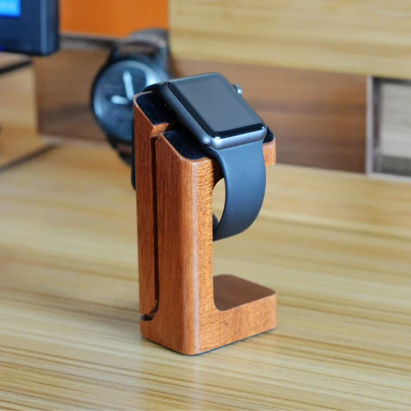 Wood Charger Stand Holder for Apple Watch Bracket Charging Cradle Stand for iWatch Charger Dock Station Desktop Wooden Bracket