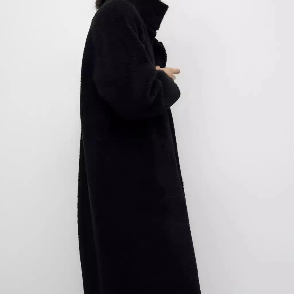 Autumn Winter New Arrival Women's Fce Long Sve Stand Collar Coat Korean Sle Loose Fit Thiened Woolen Outerwear