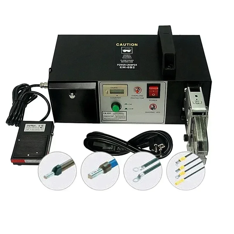 110V 220V 0.25-10mm2 Automatic Electrical Terminal Crimping Tools with Exchangeable Die Sets Electric