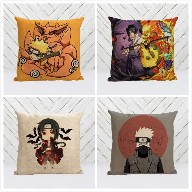 Anime Ninja Pillowcases Sasuke Comic Throw Pillow Cover for Bed Sofa Pillow Case for Boy Girl Kid Room Aesthetics Home Decor