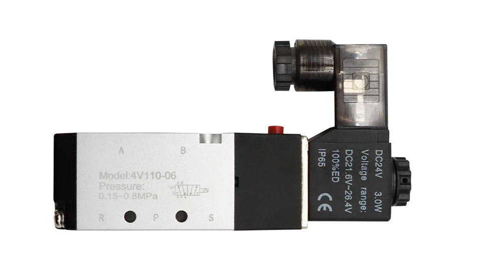 Électrovanne 4V110-06 1/8 Air Solenoid Valve Pneumatic Valve 5 Way Port 2 Position Gas Pneumatic Electric Magnetic Valves DC12V 24V 1 Gaz et carburant — détail 3