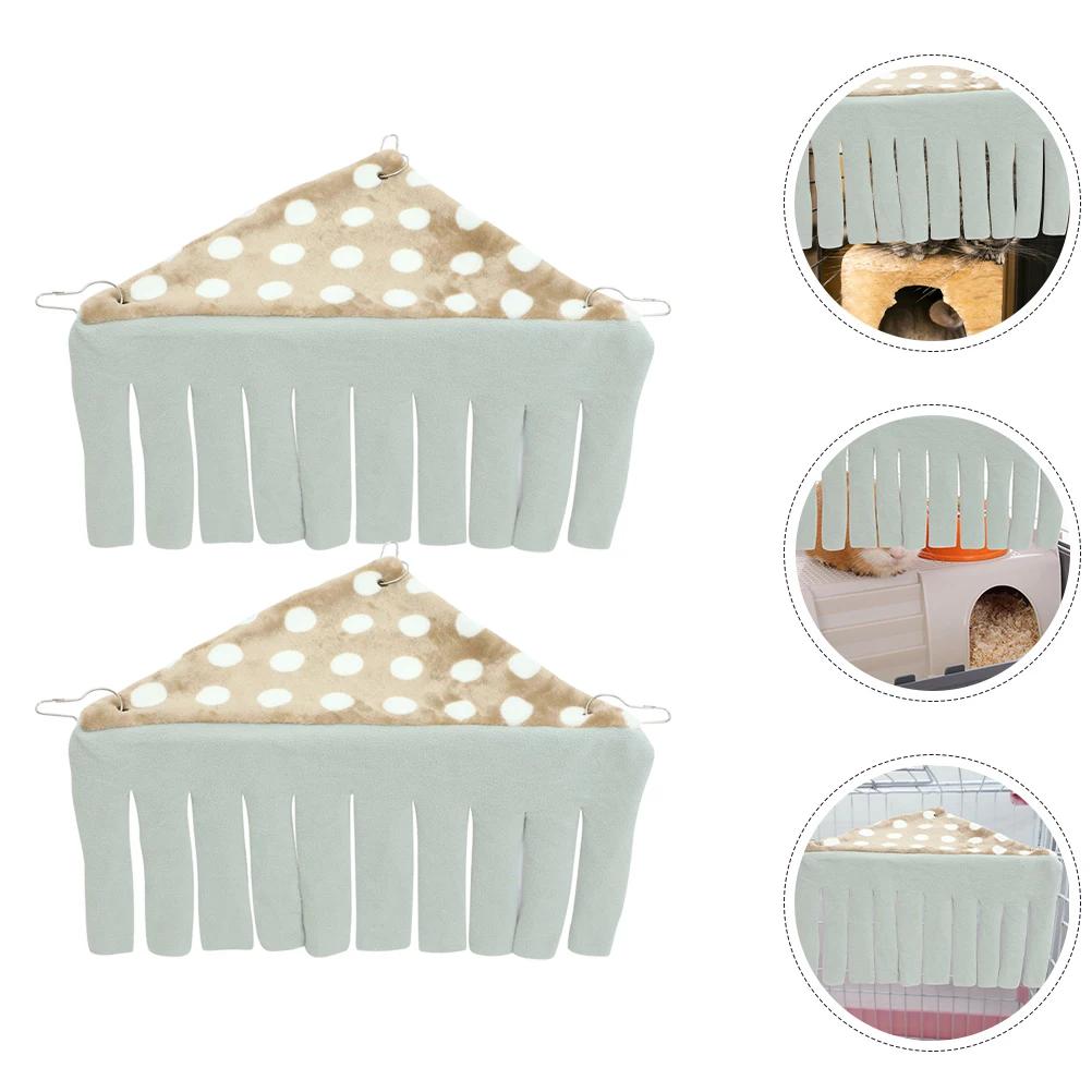 

2Pcs Pet Cage Corner Hideout Cotton Hammock Small Animal Habitat Guinea Pig Hamster Cage Hideout Guinea Pig Hideaway