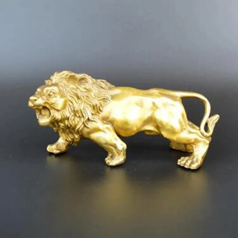 

Copper crafts Good copper lion Large decoration bronze factory Pure Brass statue Table ornaments