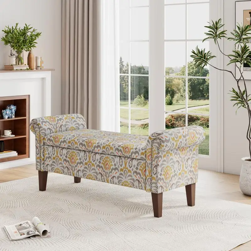 

Storage Ottoman Furniture for Living Room, Stylish & Functional Footrest, Versatile Storage Solution, Soft Fabric Upholstery,