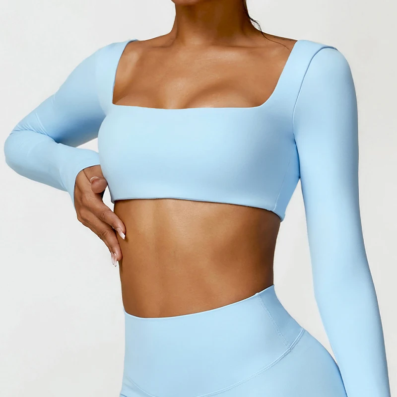 Camiseta deportiva de manga larga para mujer, ropa deportiva para correr al aire libre, gimnasio, camiseta de manga larga para Yoga, gimnasio,
