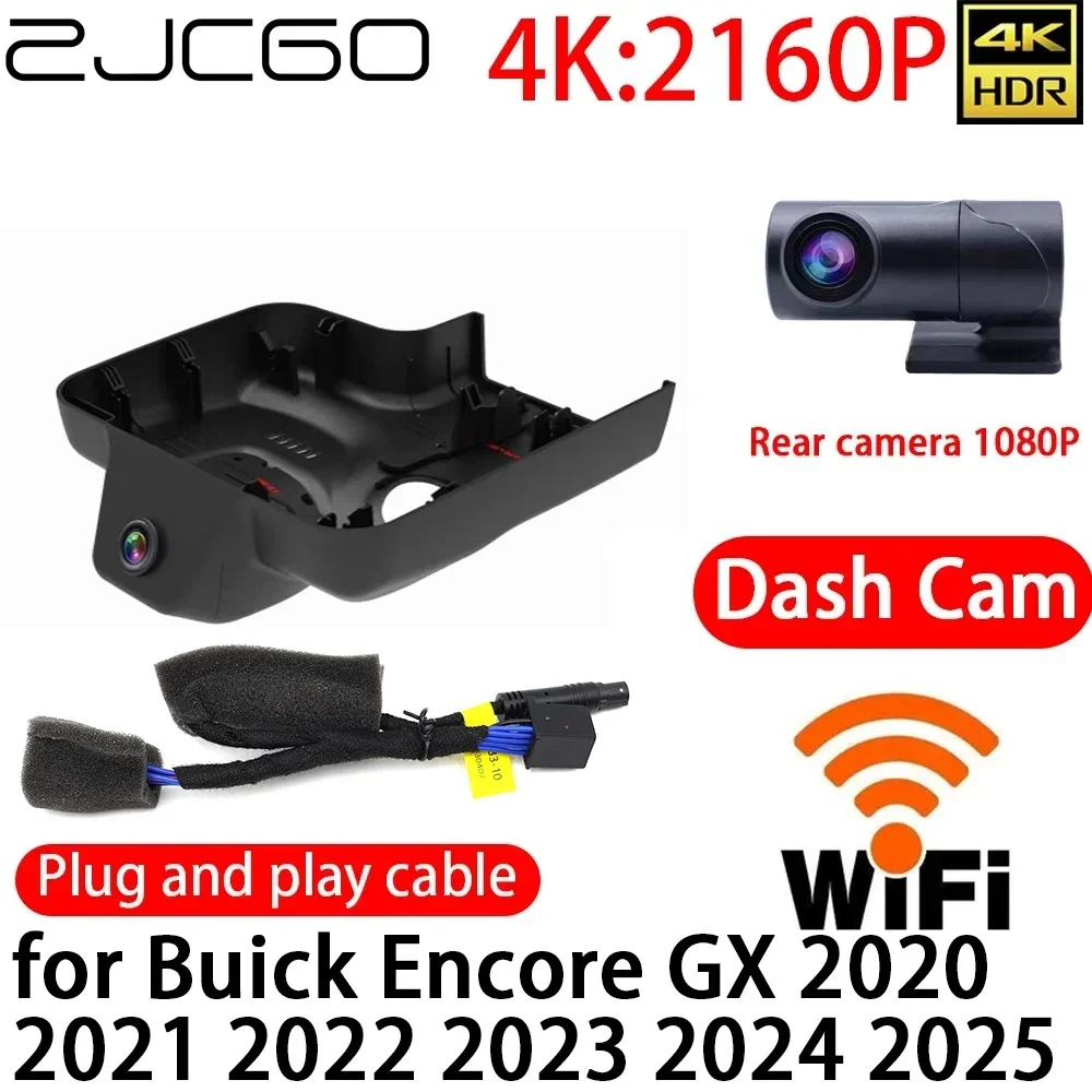 ZJCGO 4K DVR Dash Cam Wifi Front Rear Camera 24h Monitor For Buick Encore GX 2020 2021 2022 2023 2024 2025