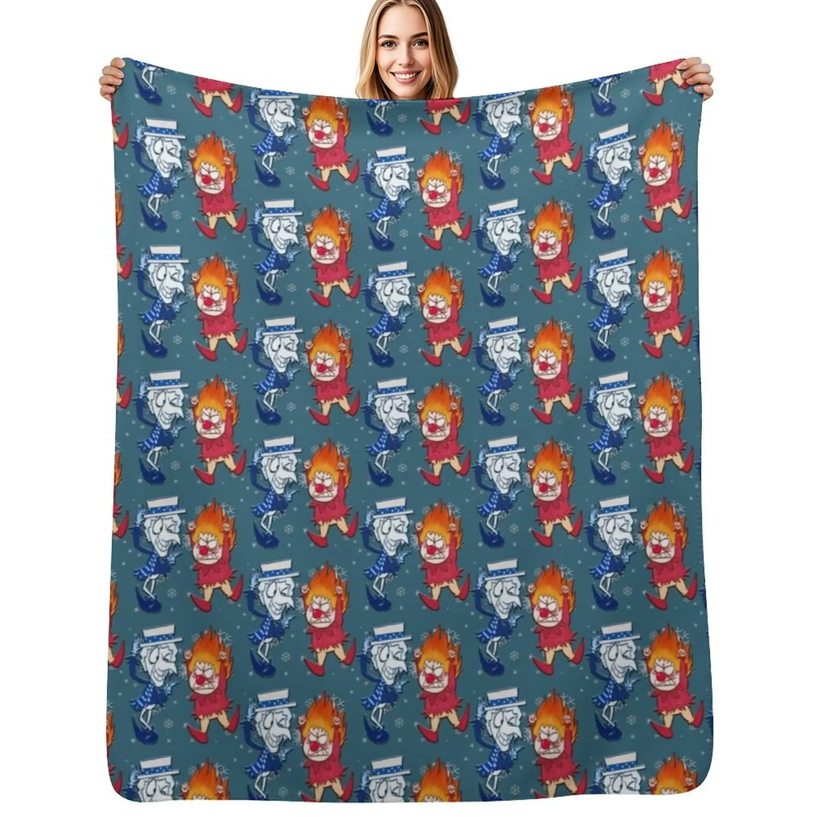 

christmas heat snow miser Throw Blanket blankets ands Custom Beach Luxury Blankets