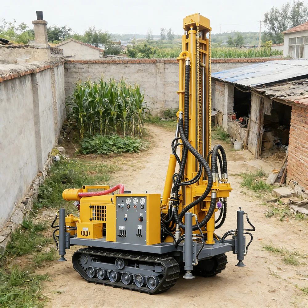 Portable Pneumatic Water Well Drilling Machine Air Compressor Driven DTH Rig for Deep Borehole Construction