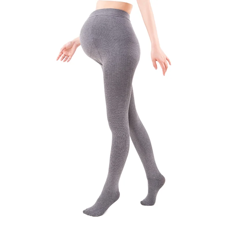 Soft Vertical Striped Pantyhose Tights for Pregnant Women Adjustable High Waist Maternity Pantyhose U-shaped Belly Support Sock