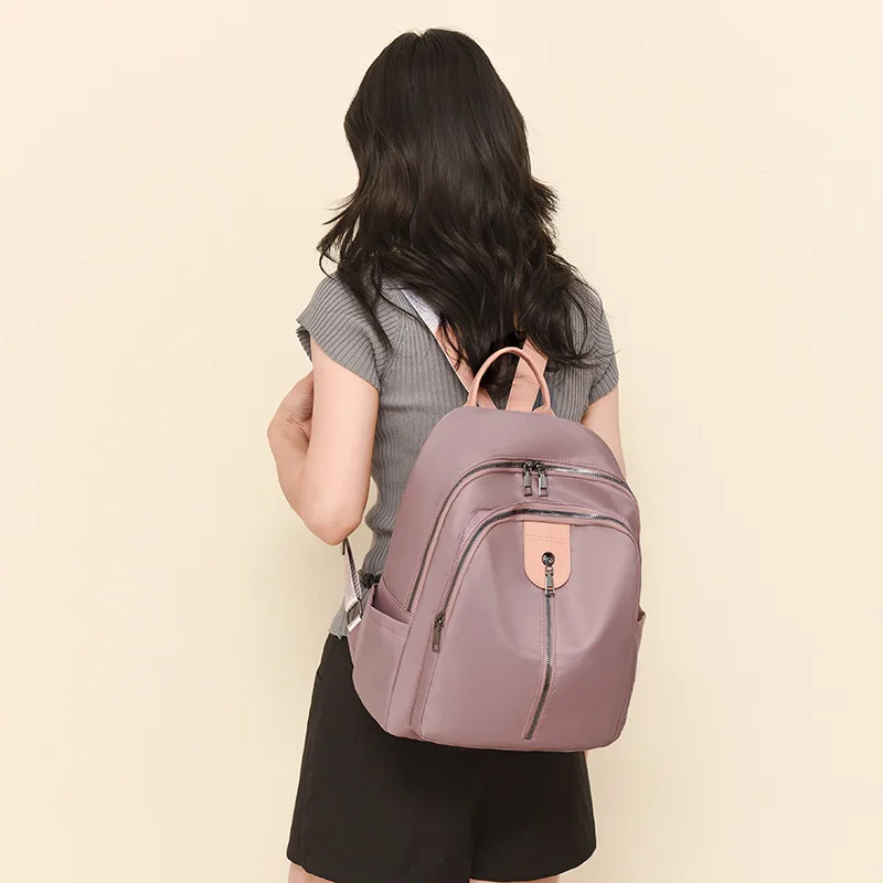 Wholesale of new nylon casual bags  travel schoolbags for women summer 2025 large capacity Oxford waterproof backpacks