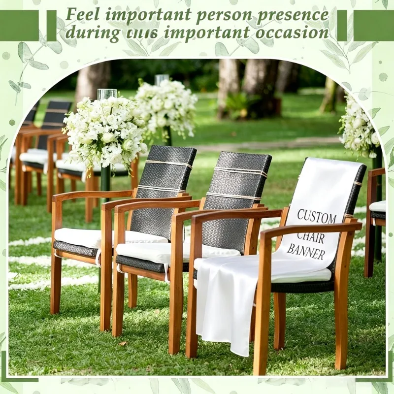 Custom 1pc Satin Wedding Reserved Chair Banner, 40*130cm Commemorative Banner, Memorial Chair Decor for Loved Ones in Heaven