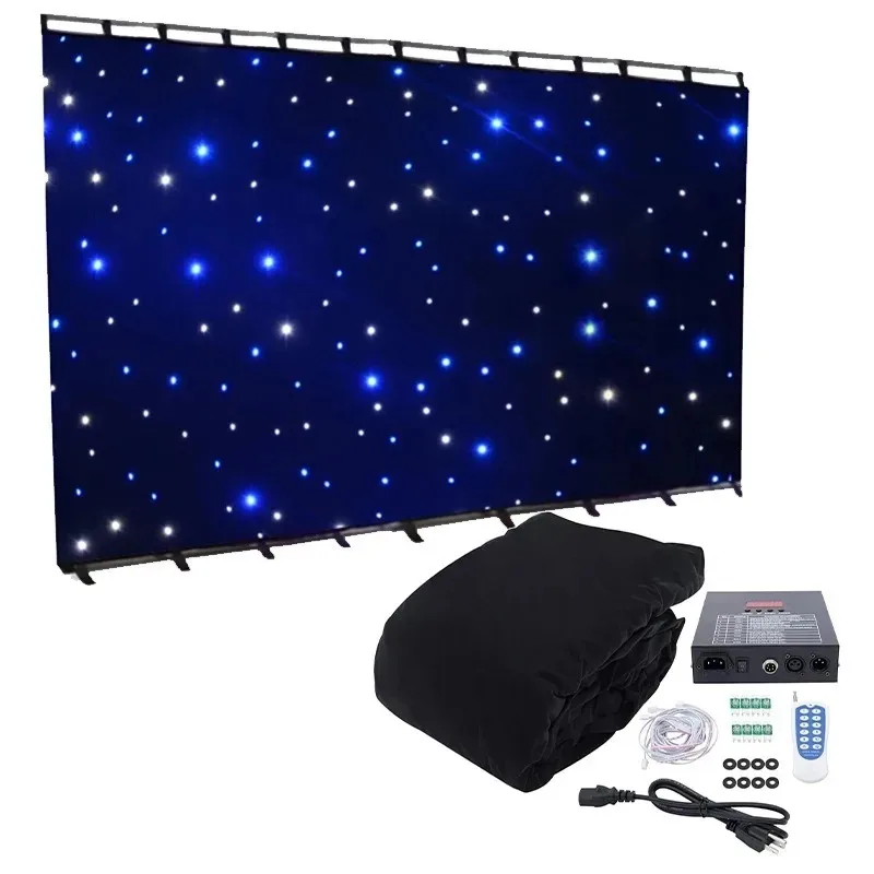 Diode Star Curtains Blue and White Glow Romantic Flashing Light Fireproof Glow