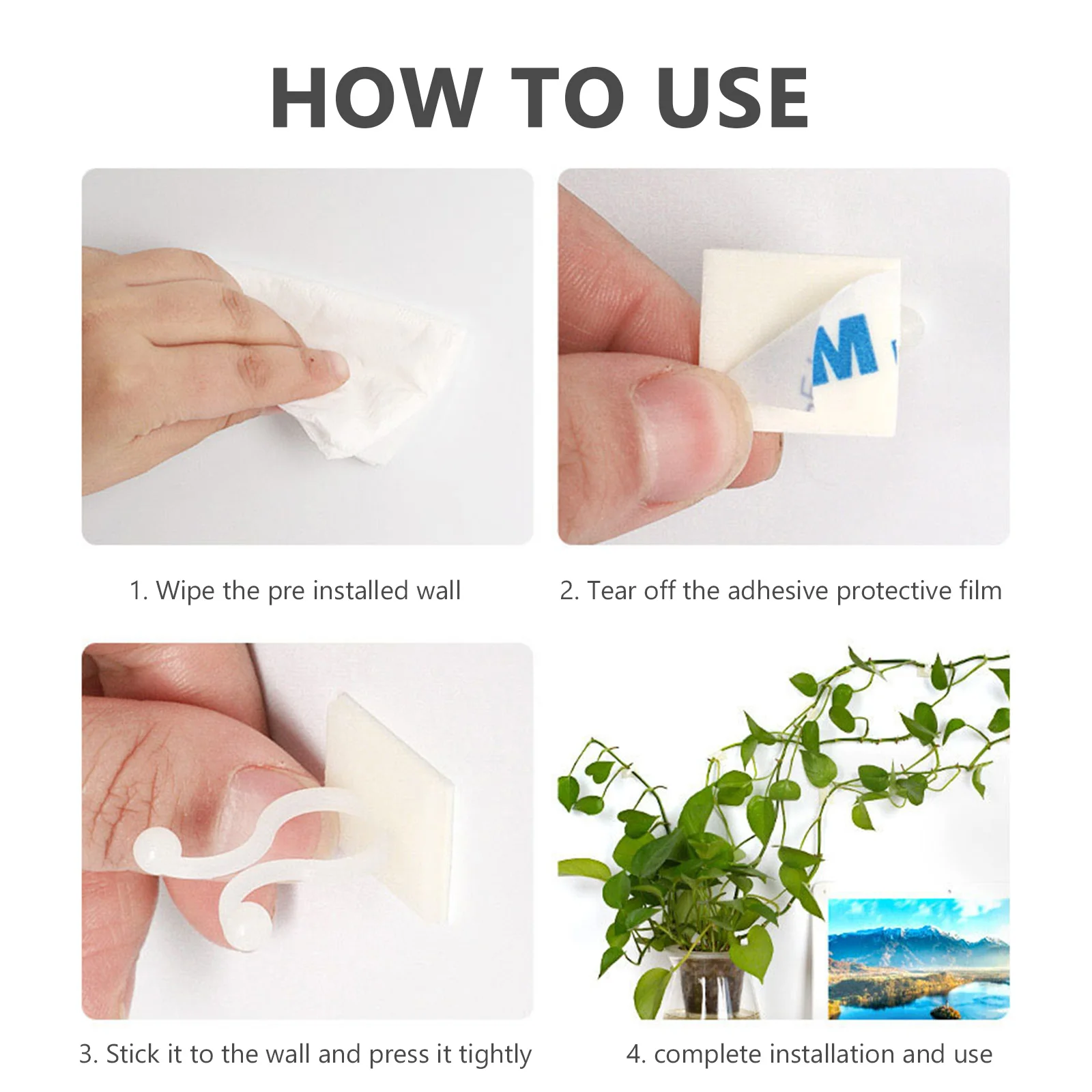 

200Pcs Plant Clips for Climbing Plants Simple Structure Cable Organizer Multipurpose Home Kitchen Wall Clips Plant Hooks