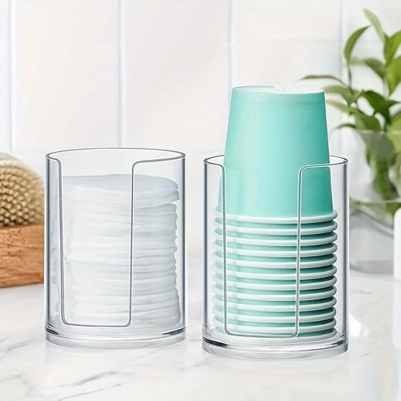 1pc Bathroom Paper Cup Dispenser, Small Disposable Paper Cup Holder, Bathroom Vanity Plastic Cup Dispenser