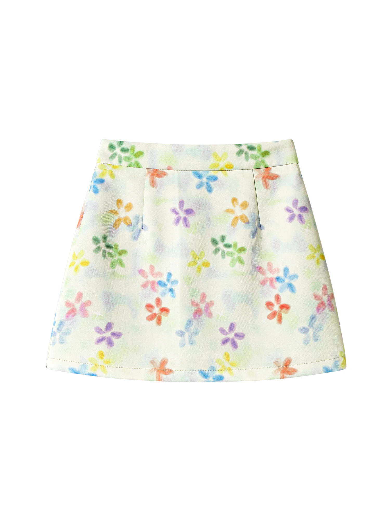 Women's Flower Print Shorts Skirt Vintage Aesthetic Y2k Gyaru Low Waist A-line Mini Skirt Harajuku Skirts 2000s Clothes Summer
