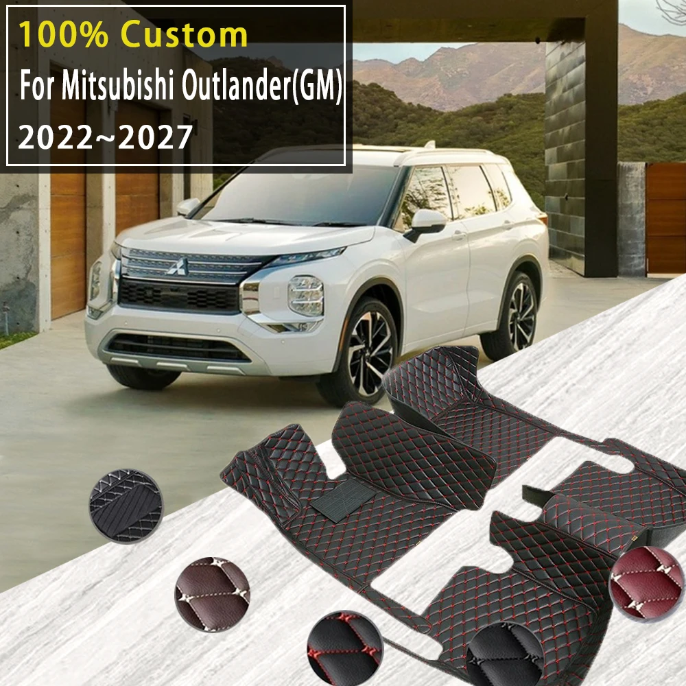 Non-hybrid Vehicle Car Floor Mat For Mitsubishi Outlander GM 2022~2027 5seat Leather Pads Car Mats Alfombrillas Car Accessories