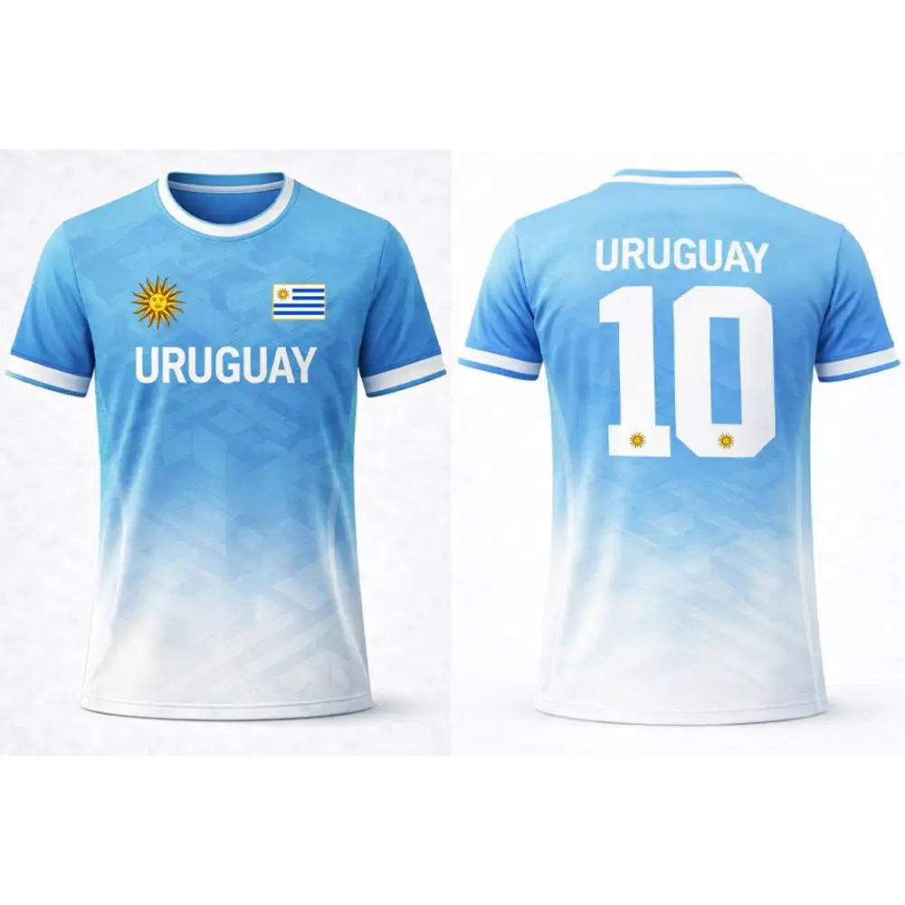 New Uruguay Printed Jersey Men's Summer Breathable Sports Tee Uruguayan Flag Pattern Short Sleeves Men's And Women's Casual Tops