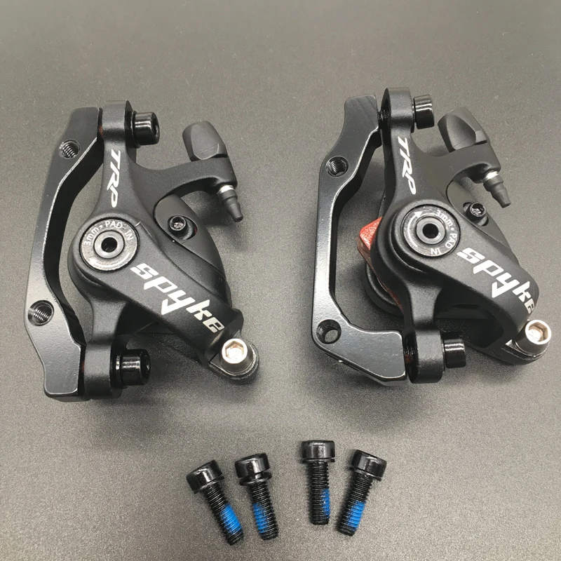 TRP Spyke Alloy Mechanical Disc Brake Caliper Post Mount Mountain Bicycle MTB SPYKE calipers with Adapters Screws Brand New