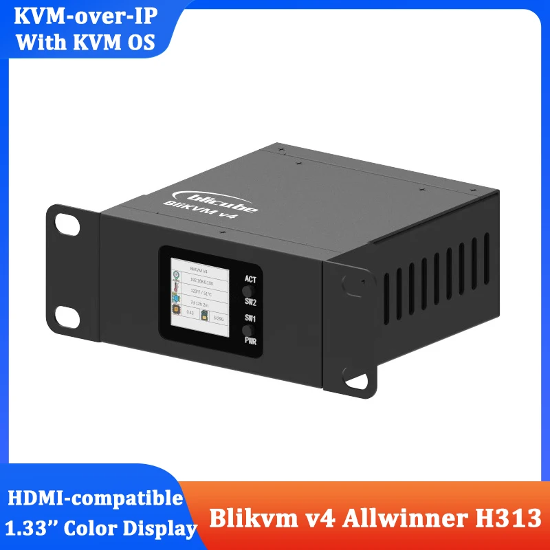 Blikvm V4 ALLWINNER H313 SOC KVM-IP PoE & DC HDMI-Compatible Video likvm RTC สำหรับเซิร์ฟเวอร์ระยะไกล