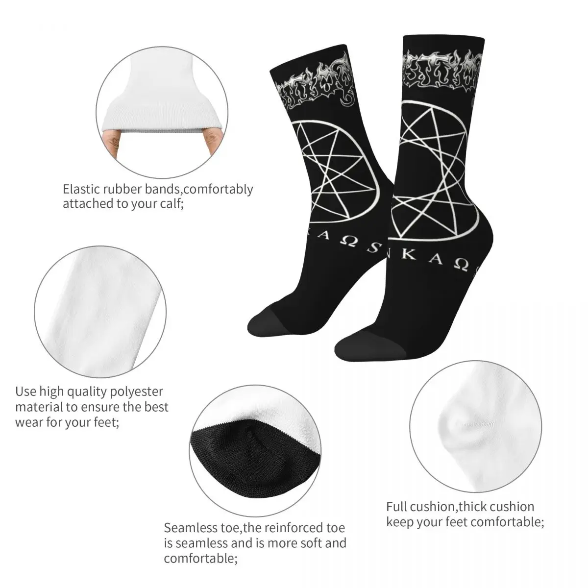 Casual Dissection Jon Nodveidt Reinkaos Sweden Swedish Black Metal Football Socks Middle Tube Socks for Unisex Breathable