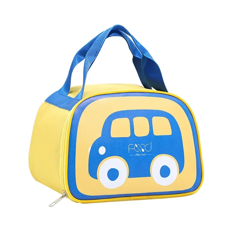 Student Lunch Bag Portable Insulated Thermal Lunch Box Picnic Food Fresh Cooler Bags Cute Cartoon Car Children Handbag حقائب