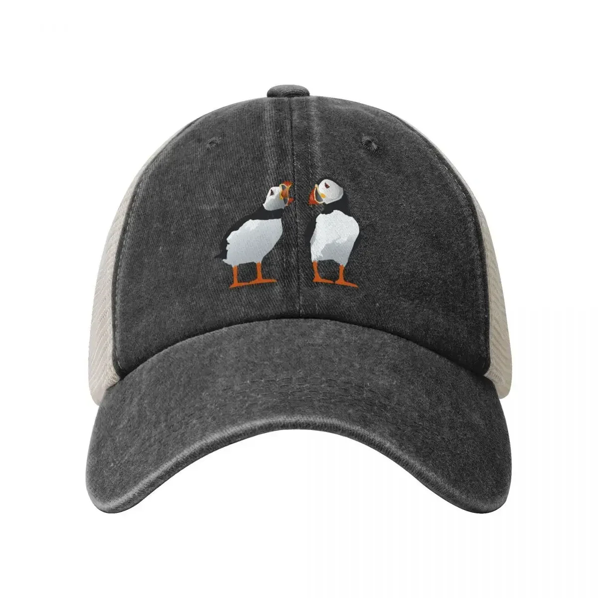 Shouty Puffin Cowboy Mesh Baseball Cap Uv Protection Solar Hat Christmas Hat Girl Men's