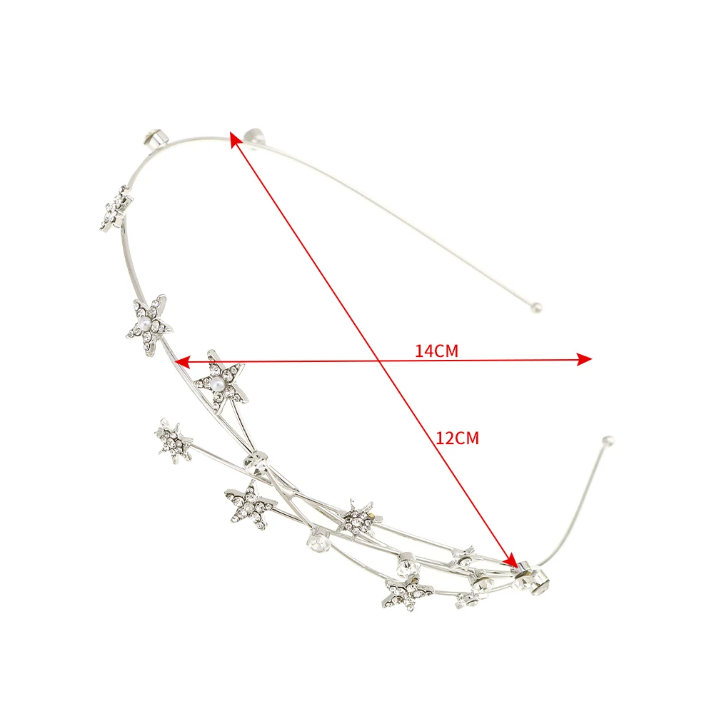 New Women Crystal Bridal Crown Hairbands Trendy Hollow Out Star Headband Rhinestone Hair Hoop Elegant Hair Accessories Jewelry