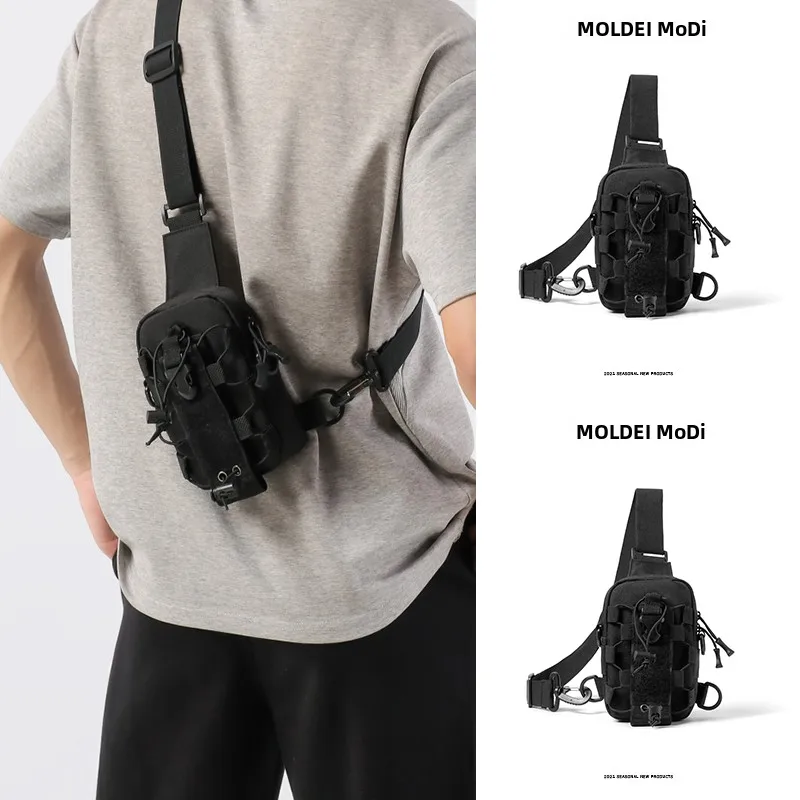 

Spring Summer Nylon Backpack Casual Crossbody Bag for Men And Women Traveling Street Style Soft Polyester Zip Closure