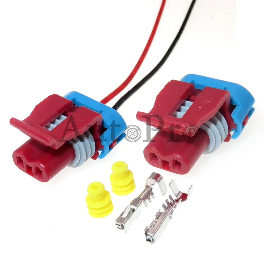 1 Set 2 Hole AC Assembly Car Carbon Tank Solenoid Valve Socket With Wires 12052643 Auto Waterproof Cable Connector for Nissan