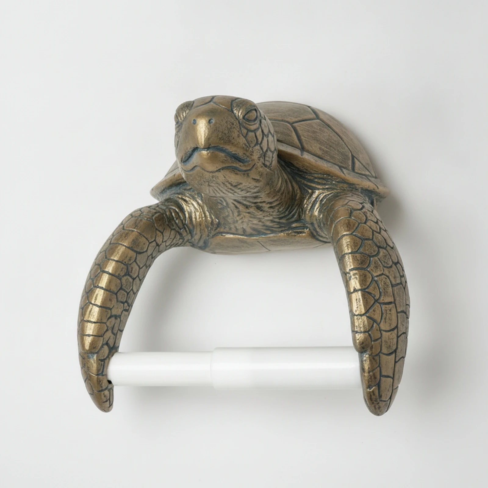 Sea Turtle Tissue Holder Nautical Turtle Tissue Holder Resin Wall Ornament Sculpted Textured for Bathroom
