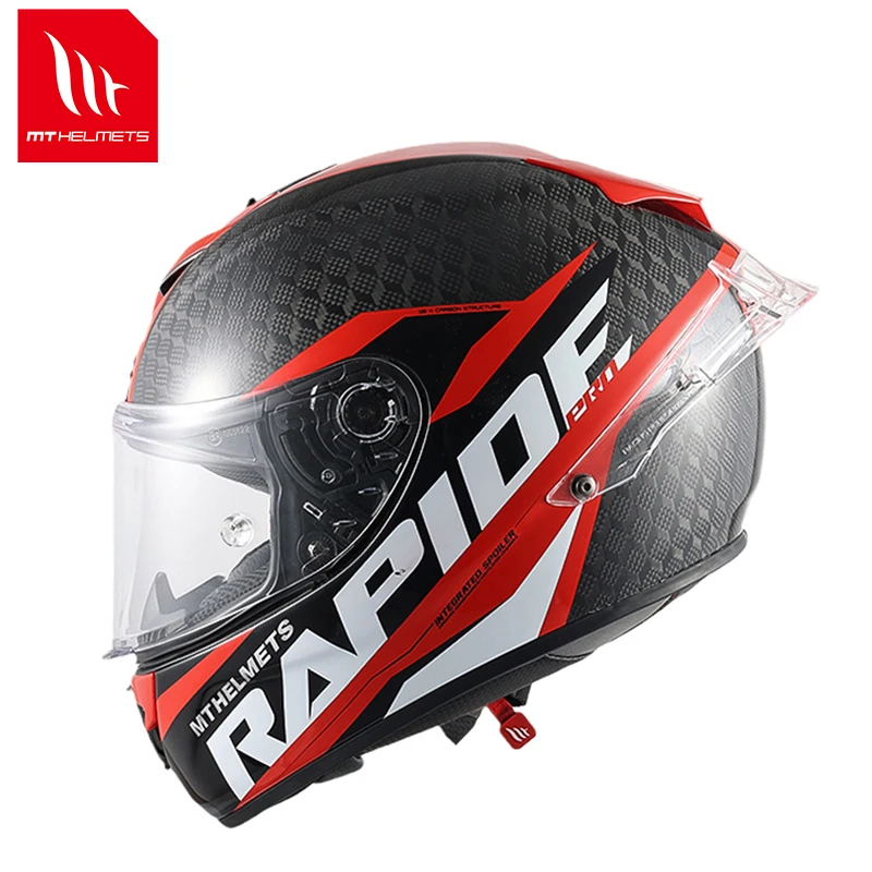 MT Capacetes Leves Capacete de Motocicleta RAPIDE PRO CARBON Material Original Full Face Off Moto DOT ECE com Forte ABS Shell