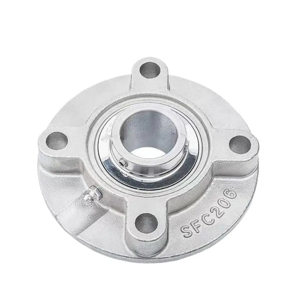 1PCS SUCFC201 SUCFC202 SUCFC203  304Stainless Steel Outer Spherical Bearing Diamond Belt Base Insert Bearing
