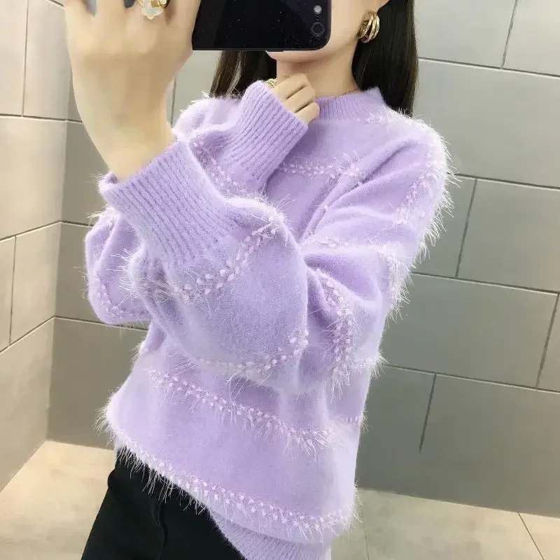 Cute Women's Knit Sweater Kawaii Long Sleeve Ladies Pullovers Korean Style Fashion Sale All Cheap Casual Smooth Attractive Basic