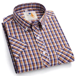 8XL 7XL 6XL New 100% Cotton Plaid Shirts For Men's Short Sleeve Summer Fashion Casual Thin Soft Comfortable Dress Shirt Clothing