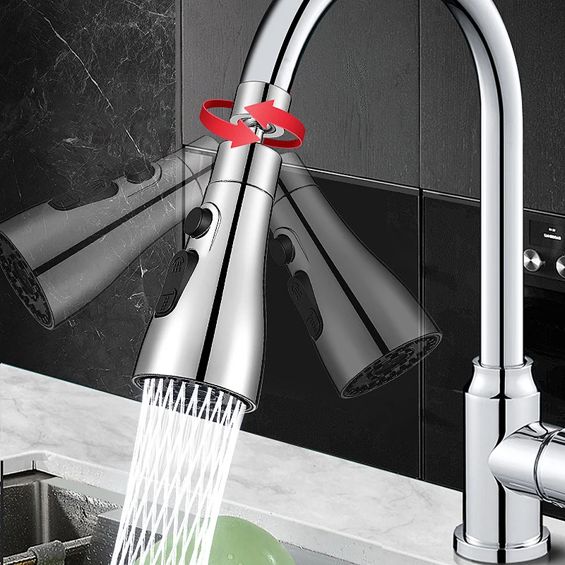 Universal 360° Rotate Kitchen Faucet Extender Aerator Plastic Splash Filter Kitchen Washbasin Faucet Bubbler Nozzle