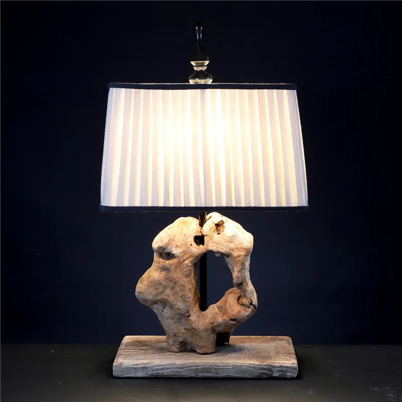Professional handmade log craft floor lamps, pastoral warm homestay hotel decorative lamps