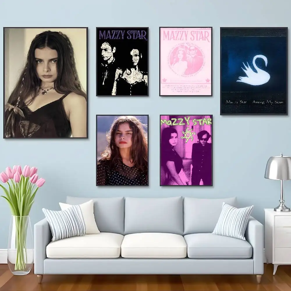 Music Album M-Mazzy Star Poster HD Self-Adhesive Waterproof Posters Versatile Decor for Homes Bars Hotels More