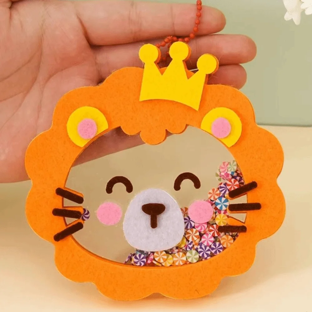 Cute Cartoon DIY Shaker Pendant DIY Material Kits Easy to Paste Handmade Craft Kits Sequin Shaker Pendant Handmade Practice