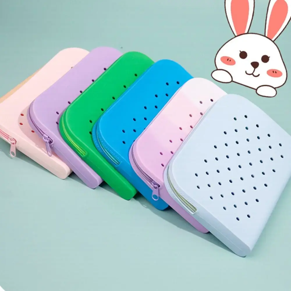 

Fashion DIY Pen Bag Silicone Dirt Resistant Pen Box Large Capacity Stationery Organizer Students