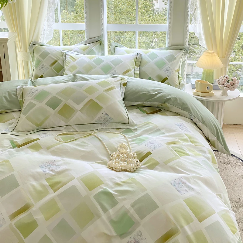 1pc 100% Cotton Duvet Cover Skin-friendly Quilt Cover Single/Queen/King Simple Style housse de couette 220x240(No Pillowcase)