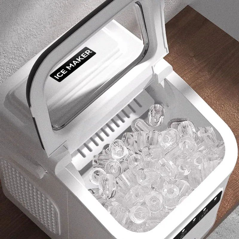 Ice Maker Outdoor 15KG Home Small Dormitory Student Intelligent Mini Full-Automatic Low-Power Ice Maker Household White Mute