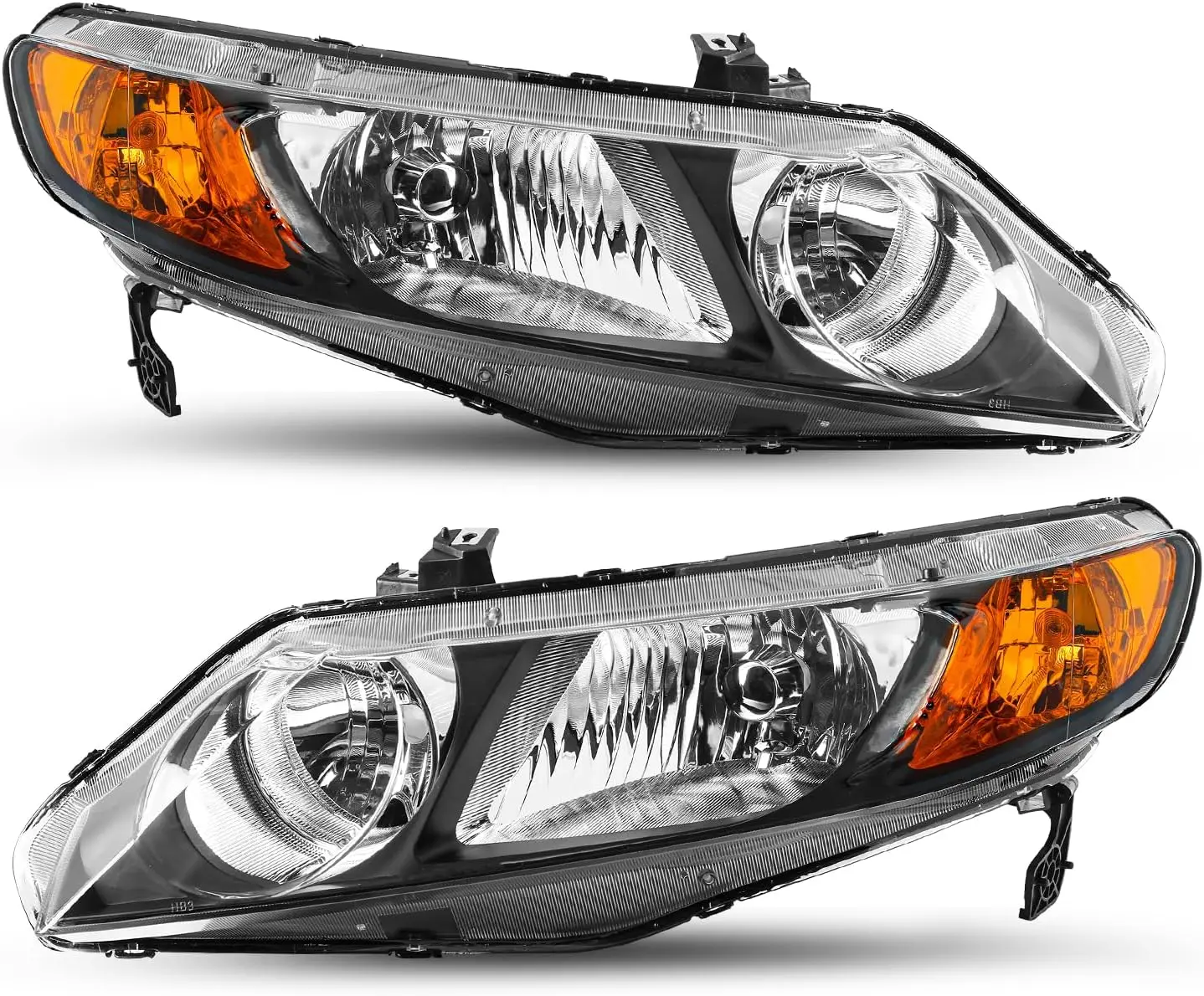 

OE Style Headlight Assembly Pair Compatible with 2006-2011 Honda Civic Sedan 4-Door Front Headlamp (Passenger and Driver Side)