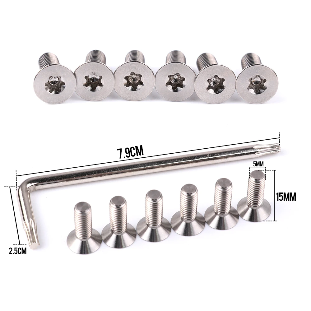 6PCS Titanium Forged Racing Steering Wheel Quick Release Hub Boss Kit Bolts Screws for MOMO OMP NRG SPARCO VERTEX etc.