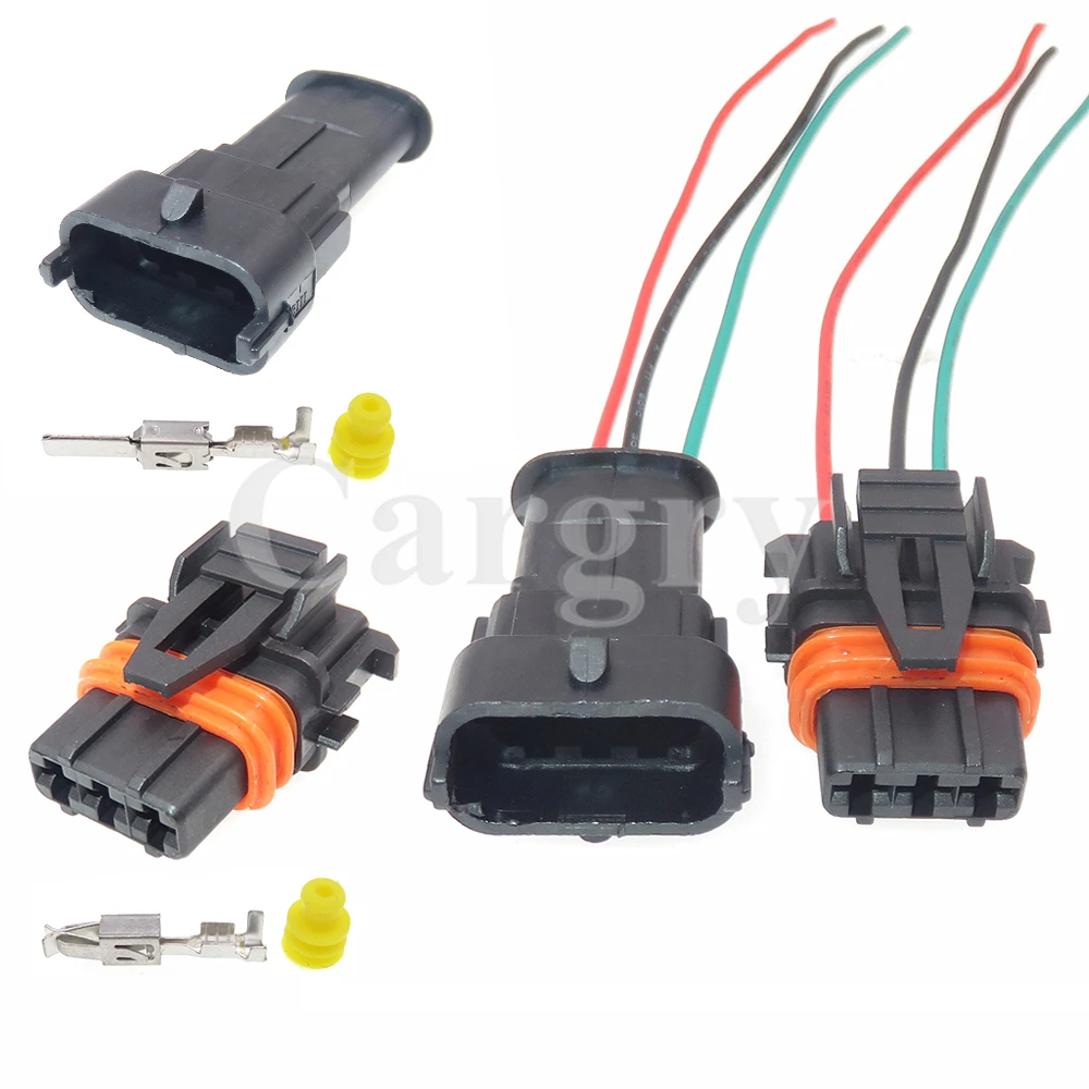 1 Set 3P 368161-1 Car Idle Motor/Intake Pressure Sensor Wiring Terminal Waterproof Socket AC Assembly For Hyundai