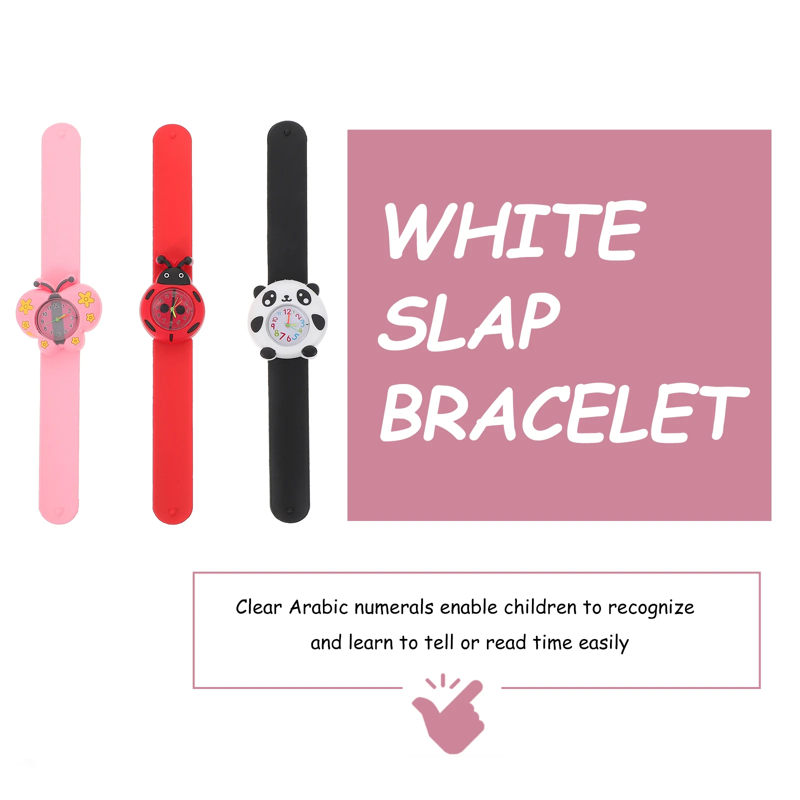 

3Pcs Children Silicone Wrist Watch Cartoon Pattern Clear Arabic Numerals Kids Time Learning Lovely Gift for Students