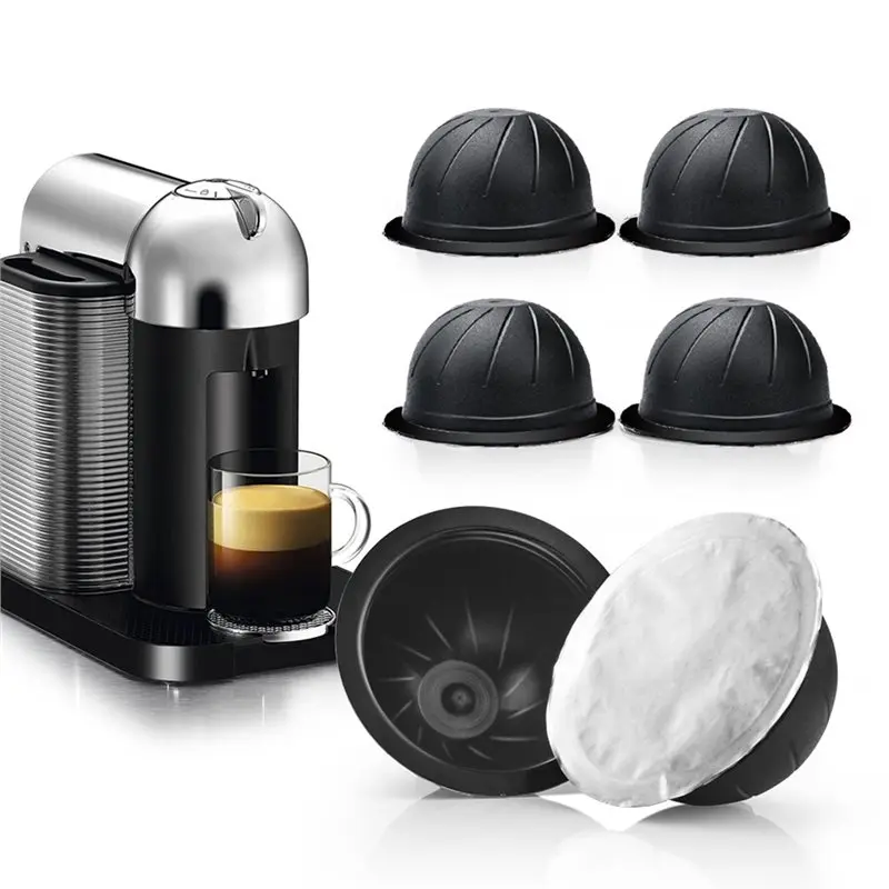 A005-Reusable Coffee Vertuo Capsules For Nespresso Vertuo With Silicone Lids-Refillable Vertuo Pod Replacement 230ML