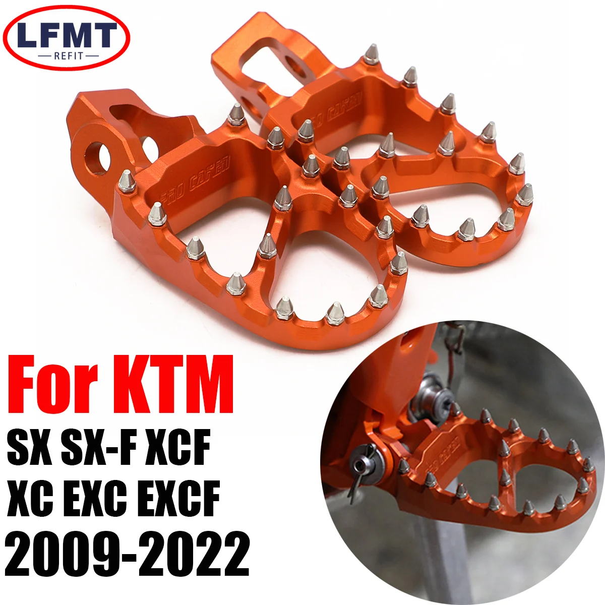 

For KTM EXC EXCF XC XCF SX SXF GasGas MC EX EC ECF Husqvarna FC FE TX FX TC 2016-2023 Foot Pegs FootRest Footpegs Rests Pedals