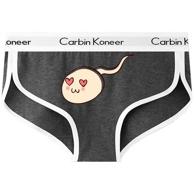 2022 Women\'s Cotton Underwear I LOVE SPERM Letters Print Girls Intimates Sexy Panties Women Cotton Sports Underpant Cute Briefs